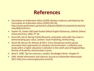 Enhancing Your Chances of Your Manuscript Being Accepted for Publication