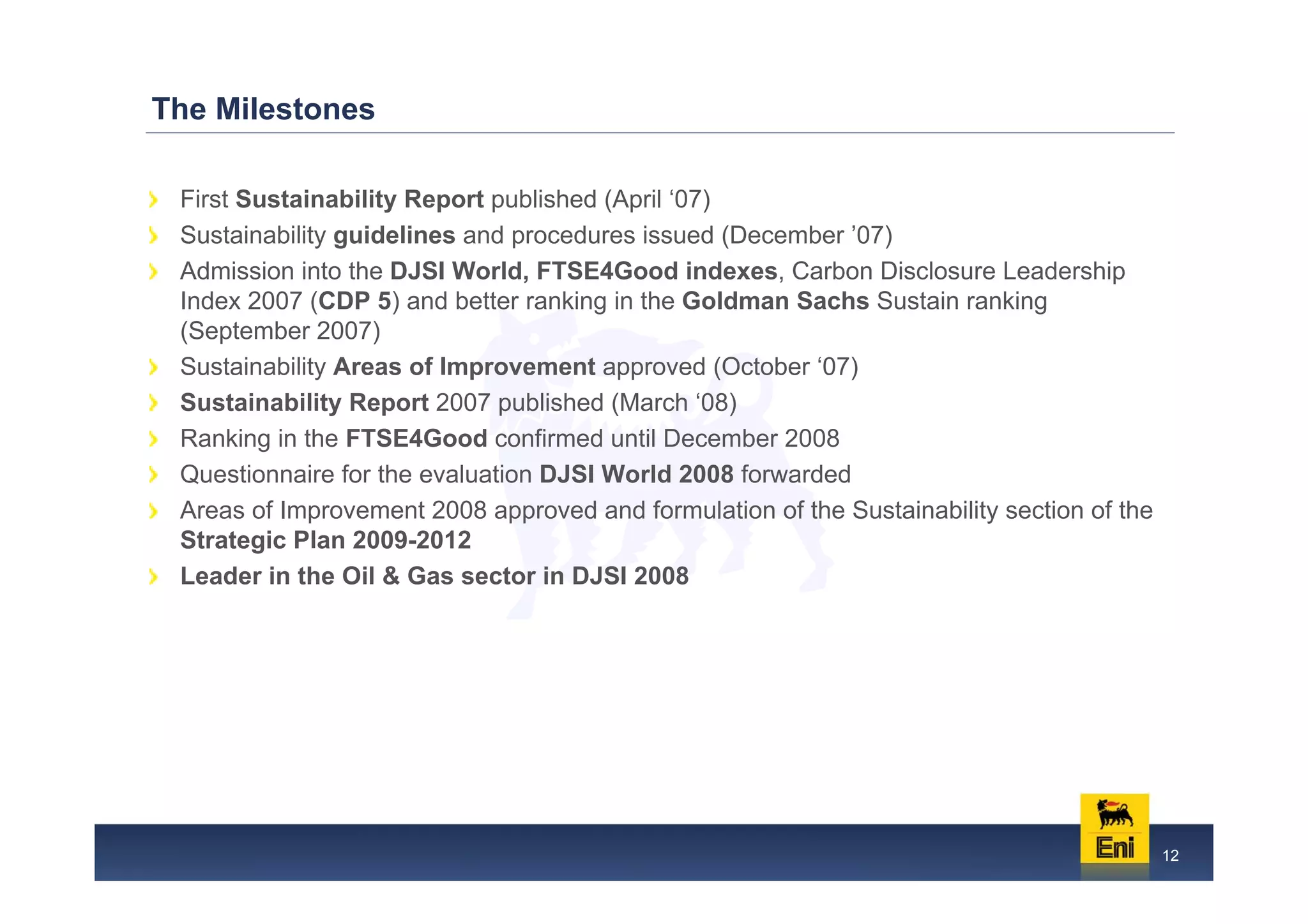 Eni: Managing the complexity of a sustainable development