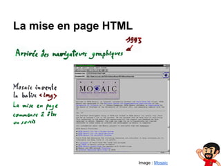 La mise en page HTML

Image : Mosaic

 