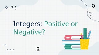 Integers: Positive or
Negative?
 