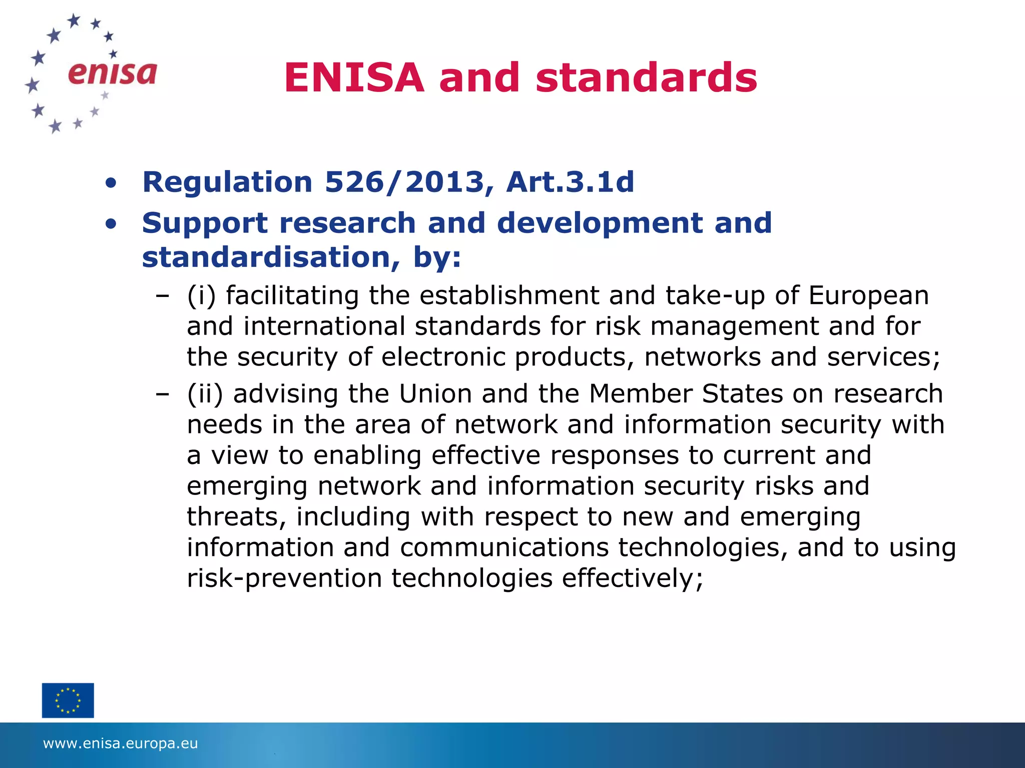 Enisa and cyber security standards | PDF