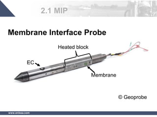 www.enissa.com
Membrane Interface Probe
EC
Heated block
Membrane
© Geoprobe
2.1 MIP
 