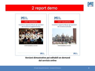2 report demo
© Studio Giaccardi & Associati – Consulenti di Direzione 6
Versioni dimostrative poi editabili on demand
dal...