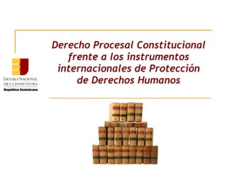 Derecho Procesal Constitucional
   frente a los instrumentos
 internacionales de Protección
     de Derechos Humanos
 