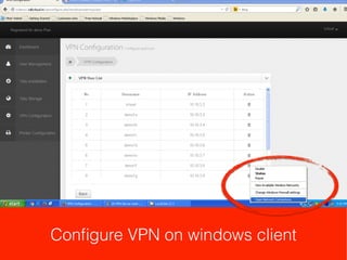 Select user which you want to add to VPN
Conﬁguration
 