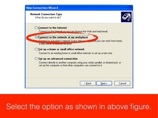 Select appropriate network
 