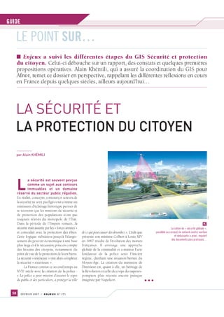 Sécurité et protection du citoyen