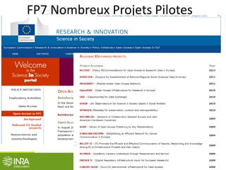 FP7 Nombreux Projets Pilotes
26
 