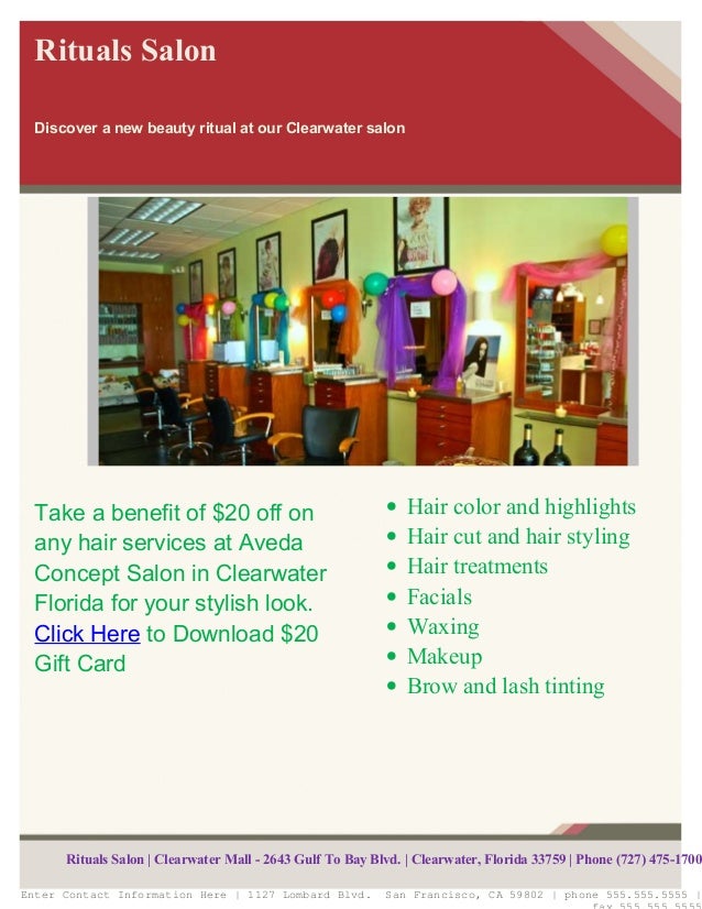 Enjoy 20percentoffforanyhairserviceatritualsavedasalonand
