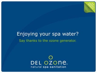 Enjoying your spa water? Say thanks to the ozone generator. 