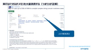 © 2024 NTT DATA Japan Corporation 43
実行はできるがメモリを大量消費する（つまり3が正解）
https://bugs.openjdk.org/browse/JDK-8327247
23で解消済み
 