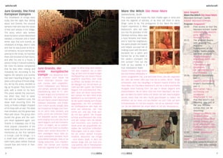 witchcraft                                                                                                                                                                                                  witchcraft

Jure Grando, the First                                                                                           Mare the Witch Die Hexe Mare                                       Istra Inspirit:
European Vampire                                                                                                 Svetvinčenat, 26.09.                                               Mare the Witch Die Hexe Mare
The inhabitants of Kringa even                                                                                   This experience will reveal the dark middle ages in Istria and     Morosini-Grimani Castle
today feel the slight fear talking                                                                               how the legends of witches, or as they call them in Istria,        Kastell Morosini-Grimani
about Jure Grando, the unusual                                                                                   štrige, came to be. The protagonist of the ‘Mare the Witch’        Program   Programm:
vampire-man who was the cause                                                                                    Inspirit experience is Mare                                        20:00	    Free access to tour the
of fear and unease in the village.                                                                               Radolovich, who will take                                          	         Morosini-Grimani Castle
The story, which was written                                                                                     you into the grandeur of the                                       	         Selbstständige Besichti-
down by baron Johann Weickhard                                                                                   Venetian fortress. Mare was                                        	         gung der Festung
                                                                                                                 a local herbalist and healer,                                      	         Morosini-Grimani
Valvasor, a historian and a travel
                                                                                                                 and in 1632 her neighbours,                                        20:15 	   The program begins
writer, says that Jure Grando, an
                                                                                                                                                                                    	         with greeting the
inhabitant of Kringa, died in 1656                                                                               the same people she healed
                                                                                                                                                                                    	         Inquisitor
and that he was buried at the lo-                                                                                and helped, accused her of
                                                                                                                                                                                    	         Presentation of old
cal cemetery. He soon started ap-                                                                                making a pact with the devil,                                      	         trades, trades-people
pearing to the locals, he haunted                                                                                declared her a witch and                                           	         and their products
them and knocked at their doors,                                                                                 burned her at the stake in                                         	         Programmbeginn -
and after his visit to a house, a                                                                                the castle’s courtyard. Did                                        	         Begrüßung durch den
person living in it would suddenly                                                                               she survive? Find out the                                          	         Inquisitor
                                                                                                                 truth as you partake in a                                          	         Präsentation alter
die. Even his widow complained
                                                                                                                                                                                    	         Handwerke,
that he was often visiting and         Jure Grando, der                      sogar 16 Jahre lang nach seinem     true renaissance feast!
                                                                             Tod sein Unwesen, bis zu dem        Dieses Erlebnis zeigt Ihnen,                                       	         der Handwerker und
molesting her. According to the        erste    europäische                                                                                                                         	         ihre Produkte
                                                                             Tag, an dem eine Gruppe mutiger     wie das finstere Mittelalter in
legend, the vampire Jure Grando        Vampir Die Bewohner Krin-             Dorfbewohner von einem Pfarrer                                                                         20:30	    Knight’s tournament,
                                       gas erzählen noch heute mit                                               Istrien ausgesehen hat, und berichtet Ihnen, wie die Legenden
had been haunting Kringa for 16                                              angeführt beschloss, sein Grab                                                                         	         part 1
                                       leicht zitternder Stimme über                                             der über die Hexen oder wie man sie in Istrien nennt - Štrige
years until a group of brave villag-                                         zu öffnen. Sie fanden ihn mit ro-                                                                      	         Juggler’s performance
                                       Jure Grando, dem ungewöhn-                                                entstanden sind. Die Hauptfigur in diesem Inspirit Erlebnis Die    	         Knight’s tournament,
ers, led by the priest, decided to                                           ten Wangen vor, mit leichtem Lä-
                                       lichen Halbwesen aus Mensch                                               Hexe Mare ist Frau Mare Radolovich, die Sie in eine prachtvolle    	         part 2
dig up his grave. They found him                                             cheln auf den Lippen. Der Pfarrer
                                       und Vampir, welcher der lokalen                                           Ausgabe einer Festung führt. Sie war in dieser Gegend eine         	         Ritterturnier, Teil I.
pink, with a smirk on his face.                                              begann mit exorzistischen Ritu-
                                       Überlieferung nach im 17. Jahr-                                           Kräuterheilerin, die im Jahre 1632 von ihren Nachbarn, die jeni-   	         Vorführung von
The priest started the exorcism,                                             alen, doch als diese versuchten,
                                       hundert Angst und Schrecken im        den Vampir mit dem Pfahl eines      gen die Mare bis dahin heilte und denen Sie half, beschuldigten    	         Jongleuren
but when they tried to spear                                                                                                                                                        	         Ritterturnier, II. Teil
                                       Ort verbreitete. Die Geschichte,      Weißdorns zu durchbohren, wur-      wurde, einen Pakt mit dem Teufel geschlossen zu haben. Sie
him with the hawthorn pole, the        die vom Baron Johann Weickhard                                                                                                               21:00 	   Play The witch’s trial
                                                                             de die Spitze ständig vom Körper    erklärten sie zur Hexe und verurteilten sie zum Tode auf dem
spear kept bouncing from the           Valvasor (Historiker und Entde-                                                                                                              	         (Warning: this part of
                                                                             abgestoßen, bis ihm schließlich     Scheiterhaufen im Hof des Kastells. Hat sie es überlebt? Erfah-
body, so finally a villager chopped    cker) notiert wurde, besagt, dass                                                                                                            	         the play includes
                                                                             ein Dorfbewohner den Kopf mit       ren Sie die Wahrheit bei einem Mahl im Stil der Renaissance...
of his head with an axe. The dead      der Einwohner Kringas Jure Gran-                                                                                                             	         scenes that can be
                                                                             einer Axt abtrennte. Der Tote
man shrieked, and the grave was        do im Jahre 1656 verstarb, und                                                                                                               	         disturbing)
                                                                             schrie auf, und das Grab wur-
filled with blood. The group then      seine Leiche am örtlichen Fried-                                                                                                             	         Theatervorstellung Der
                                                                             de mit Blut gefüllt. Die Gruppe
                                       hof bestattet wurde. Anschlies-                                                                                                              	         Hexenprozesse
buried the grave and the vam-                                                schloss anschliessend das Grab,
                                       send verging nur kurze Zeit, bis er                                                                                                          	         (Achtung: Diese Show
pire never appeared again. Jure                                              und der Vampir kam nie wieder
                                       damit begann, sich den Einheimi-                                                                                                             	         enthält Szenen, die
Grando is nowadays one of the                                                zum Vorschein. Jure Grando ist
                                       schen zu zeigen, sie zu bedrän-                                                                                                              	         unter umständen das
most popular characters of the                                               heute einer der populärsten Ge-
                                                                                                                                                                                    	         Publikum beunruhigen
                                       gen und an ihre Türen zu klopfen,     stalten der istrischen Volksüber-
Istrian folk tales, and he was also                                                                                                                                                 	         könnten)
                                       wobei nach seinen Besuchen in         lieferungen, und er wird neben-
mentioned as the first vampire                                                                                                                                                      22:00 	   Dinner Abendessen
                                       dem jeweiligen Haus stets je-         bei als erster Vampir Europas
in Europe. Look for Kringa - it is     mand unerwartet verstarb. Auch                                                                                                               Duration: 2-3 hrs
                                                                             erwähnt. Besuchen Sie Kringa
a small town where a vampire           seine Witwe beklagte, dass er sie     - eine kleine Stadt, in dem ein                                                                        Dauer:    2-3 Stunden
lived many years before Dracula        häufig aufsuchte und misshan-         Vampir lange Zeit vor Graf Dra-                                                                        Info & booking: www.istrainspirit.hr
caused fear and horror in Tran-        delte. Der Vampir Jure Grando         cula wohnte, der in Transilvanien                                                                                     +385 (0)52 880088
sylvania.                              trieb der Legende nach in Kringa      Angst und Schrecken verbreitete.

8                                                                                                                                                                                                                      9
 