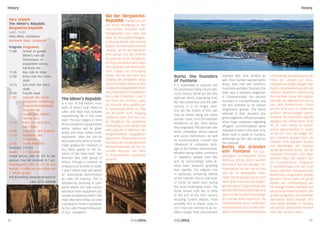 history                                                                                                                                                                                                              history

                                                                            Bei der ‘Bergwerks-
Istra Inspirit:                                                             Republik’ handelt es sich
The Miner’s Republic                                                        um einen Rundgang in den
Bergwerks-Republik                                                          historischen istrischen Koh-
Labin, 13.09.                                                               lebergwerken von Labin und
Raša Mine, Lamparna                                                         Raša, die eine wahre Bergbau-
Berkwerk Raša, Lamparna                                                     erfahrung enthält. Die Führung
Program Programm:                                                           beginnt vor dem Kulturzentrum
11:00	     Arrival of guests                                                Lampen, wo an den Besucher
	          Miner’s roll-call                                                eine Lampe und die restliche
	          Distribution of                                                  Ausrüstung eines Bergwerks-
	          equipment (boots,                                                lehrlings vereliehen wird. Nach
	          hardhats etc.)                                                   dem Abzählen und einem Gläs-
11:30     	Bus ride to Raša                                                 chen Grappa zur Ermutigung
12:00     	Entry into the mine                                              fahren Sie mit dem Bus zum        Borisi, the founders                   followed with their families as        und Einflüsse des zivilisatorischen
	          shaft                                                            Eingang des Bergwerks Raša.       of Funtana                             well. Their founder was Bernardo       Erbes der Umwelt von Adria.
13:15     	Exit from the mine                                               Zwei Vorarbeiter führen je eine   It is reasonable to assume that        Borisi, who had two brothers:          Entweder als Adliger, Bürger oder
	          shaft                                                            Gruppe von Bergarbeitern durch    the prominent nobles Borisi (Bo-       Francesco and Marc’Antonio; the        Bauern, die Bewohner aus Bar und
13:30     	Fourth meal                                                      das unterirdische Tunnelsystem    ricius, Borisci, Boriš) are the only   latter was a Venetian dragoman         Umland bewahrten eifersüchtig
11:00 	 Ankunft der Gäste                                                   bis zu den Schächten 1 und 2,                                            in Constantinople; the elected         ihre Identität, zumal die religiöse
                                       The Miner’s Republic                                                   patrician family originating from
	          Bergwerks Abzählung/                                             wo ihnen der Verband ‚Labin                                              translator in Constantinople, and      Identität, der katholischen Kirche
                                       is a tour of the historic loca-                                        Bar who preserved until the 20th
	          Anwesenheitsprüfung                                              Art Express‘ eine audiovisuel-                                           the first Venetian to be named         und dem Stellvertreter Christi
                                       tions of Istria’s coal mines in                                        century. It is no longer exist-
	          Ausgabe der                                                      le Vorstellung bietet. Es folgt                                          Dragomano grande. The Borisi           auf der Erde auch in Zeiten der
                                       Labin and Raša that includes                                           ent, but the history of this clan
	          Ausrüstung (Stiefel,                                             die Rückkehr zum Ausgang                                                 referred to their ancestor, the        größten Versuchungen getreu
                                       experiencing life in the mine                                          may be traced along the entire
	          Helme, etc.)                                                     Lamparna, bein dem die neu-                                              great dragoman, official translator,   bleibend. Die türkischen Angriffe
                                       itself. The tour begins in front                                       Adriatic coast, from the Venetian
11:30 	 Fahrt mit dem Bus                                                   en Bergleute die geliehene                                               when huge expenses regarding           zwangen die Familie Borisi, ende
                                       of the Lamparna Cultural Centre                                        terraferma to Bar, from where
	          nach Raša                                                        Ausrüstung zurück geben und                                              refugees’ accommodation were           16. Jh. nach Istrien zu ziehen;
                                       where visitors will be given                                           they originated. The patrician clan
                                                                            eine typische ‚4. Mahlzeit‘ der                                          imposed to them. In the year 1610      zuerst wahrscheinlich in Koper,
12:00 	 Eintritt in den Schacht                                                                               Borisi embodies ethno-cultural
                                       lamps and other rookie miner         Bergwerksleute ausgegeben                                                                                       da sie um 1617 als Adliger Ko-
13:15 	 Verlassen des 	                                                                                       and social interactions, as well       Borisi built a castle in Funtana,
                                       equipment. After the roll-call       bekommen. Danach könne sich                                                                                     pers erwähnt wurden. Auch die
	          Schachtes                                                                                          as communication courses and           witnessed by the Latin script on
                                       and a welcome drink of home-         die Gäste die vorübergehende                                                                                    Familien ihrer Kolonien wurden
13:30 	 Vierte Mahlzeit                                                                                       influences of civilisation herit-      the traverse.
                                       made grappa (for bravery!), a                                                                                                                        ihre Nachfolger. Der Altvater
Duration: 2-3 hrs                                                           Bergwerksausstellung im na-
                                                                                                              age of the Adriatic environment.       Borisi, die Gründer
                                       bus takes guests to the en-                                                                                                                          wurde Bernhardo Borisi, der die
Dauer: 	 2-3 Stunden                                                        tionalen Museum von Labin
                                                                                                              Whether being nobles, commons          von Funtana Die aus-
                                       trance of the Raša mine. Two         im Kulturzentrum ‚Lamparna‘                                                                                     Gebrüder Francesco und Marc
Ticket prices: 200 kn (27 €) per                                                                              or peasants, people from Bar           geprägten Grundbesitzer Borisi
                                       foremen lead their group of          ansehen.                                                                                                        Antonio hatte; der letztere war
person, free for children 0-7 yrs                                                                             and its surroundings have al-          (Boricius, Borisci, Boris) wurden
                                       miners through a network of                                                                                                                          ein venezianischer Dragoman
Eintrittspreis: 200 kn (27 €) pro                                                                             ways been jealously guarding           vermutlich aus der einzigen Pa-
                                       underground tunnels to shafts                                                                                                                        in Konstantinopel und der erste
Person / Kinder bis zum Alter von                                                                             their identity, the religious one      trizierfamilie aus Bar, die sich bis
                                       1 and 2 where they will attend                                                                                                                       wurde zwischen venezianischen
7 Jahren gratis                                                                                               in particular, remaining faithful      zum 20. Jh. aufbewahrt hatte.
                                       an audiovisual performance                                                                                                                           Bewöhnern Dragomano grande
Info & booking: www.istrainspirit.hr                                                                          to the Catholic church and Vicar       Diese Familie existiert heute nicht
                                       by Labin Art Express. This is                                                                                                                        genannt. Immer wenn sie große
               +385 (0)52 880088       followed by returning to Lam-                                          of Christ on earth even during         mehr, aber man kann die Vergan-        Kosten der Unterbringung von
                                       parna where the new miners                                             the most challenging times. The        genheit dieser Sippe entlang der       Flüchtlingen hatten, beriefen sich
                                       will return their equipment and                                        Borisi moved from Bar to Istria        adriatischen Küste betrachten und      die Borisi auf ihren Vorfahren, den
                                       receive a traditional miner’s ‘4th                                     at the end of the 16th century         zwar von der terraferma Venedigs       großen Dragoman und offiziellen
                                       meal’ after which they can view                                        escaping Turkish attacks; most         bis zum Bar, ihrem Stammort. Die       Übersetzer. Borisi erbaute 1610
                                       a temporary miner’s exhibition                                         probably first to Koper, since in      Patrizierfamilie Borisi verkörpert     eine Bastei (Kastell) in Funtana,
                                       by the Labin People’s Museum                                           1617 they are referred to as no-       ethnokulturelle und soziale Inter-     wie auf der lateinischen Inschrift
                                       in KuC ‘Lamparna’.                                                     bility in Koper. Their subordinates    aktion und Kommunikationskurse         über den Türsturz steht.

12                                                                                                                                                                                                                         13
 