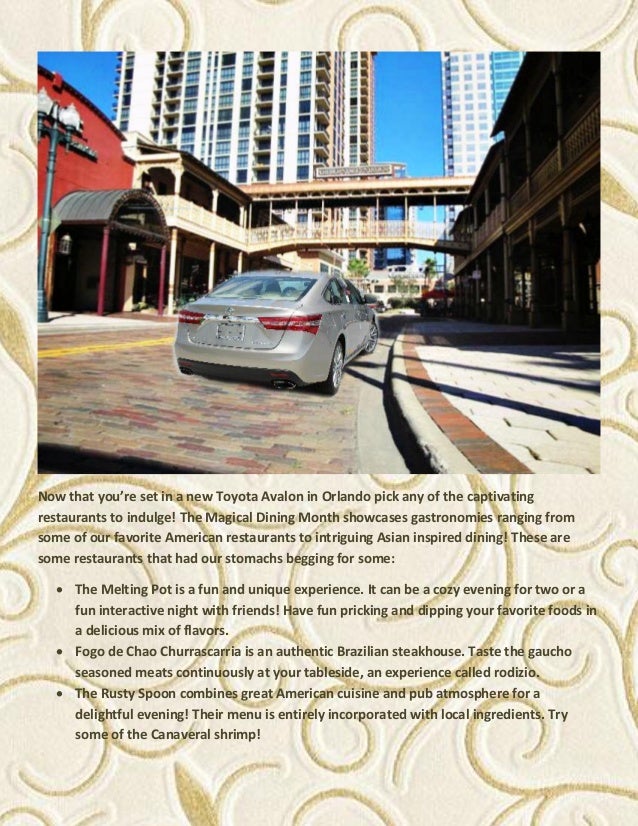 Enjoy Magical Dining Month in a New Toyota Avalon!