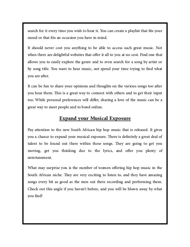 Enjoy New South African Hip Hop Songs slideshare