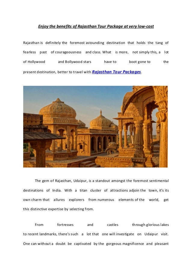 Enjoy The Benefits Of Rajasthan Tour Package At Very Low Cost