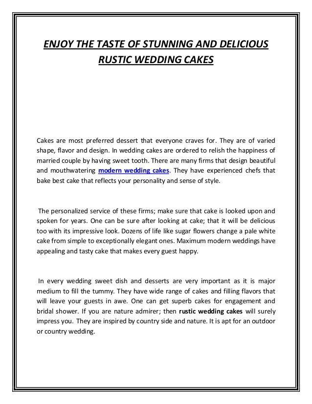 Enjoy The Taste Of Stunning And Delicious Rustic Wedding Cakes