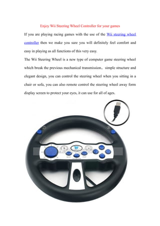 Enjoy wii steering wheel controller for your games