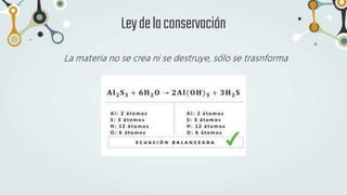 La materia no se crea ni se destruye, sólo se trasnforma
Leydelaconservación
 