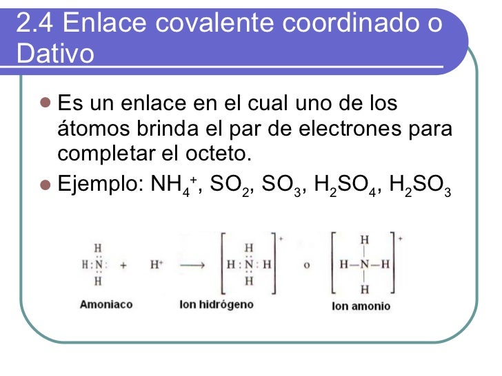 Ejemplo De Enlace Covalente Coordinado O Dativo Nueva Descarga