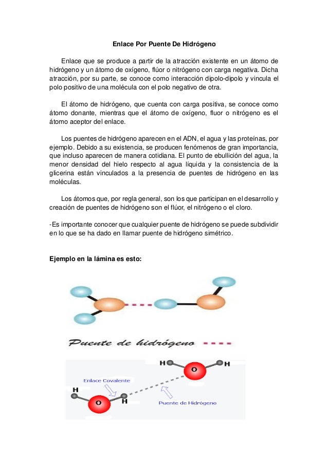 Enlace por puente de hidrógeno
