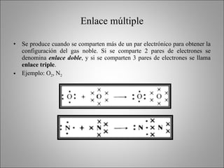 Enlace múltiple <ul><li>Se produce cuando se comparten más de un par electrónico para obtener la configuración del gas nob...
