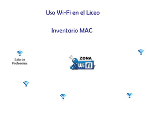 Uso Wi-Fi en el Liceo
Inventario MAC
Sala de
Profesores
 