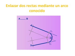 Enlazar dos rectas mediante un arco
conocido

 