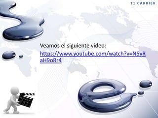 T1 CARRIER

Veamos el siguiente video:
https://www.youtube.com/watch?v=N5yR
aH9oRr4

 