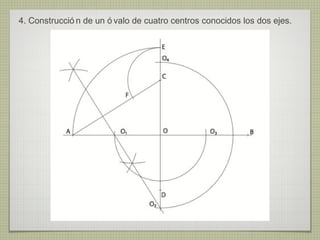 4. Construcció n de un ó valo de cuatro centros conocidos los dos ejes.
 