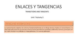 ENLACES Y TANGENCIAS
TRANSITIONS AND TANGENTS
Unit 7 Activity 3
 