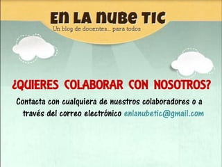 ¿QUIERES COLABORAR CON NOSOTROS?
Contacta con cualquiera de nuestros colaboradores o a
  través del correo electrónico enl...