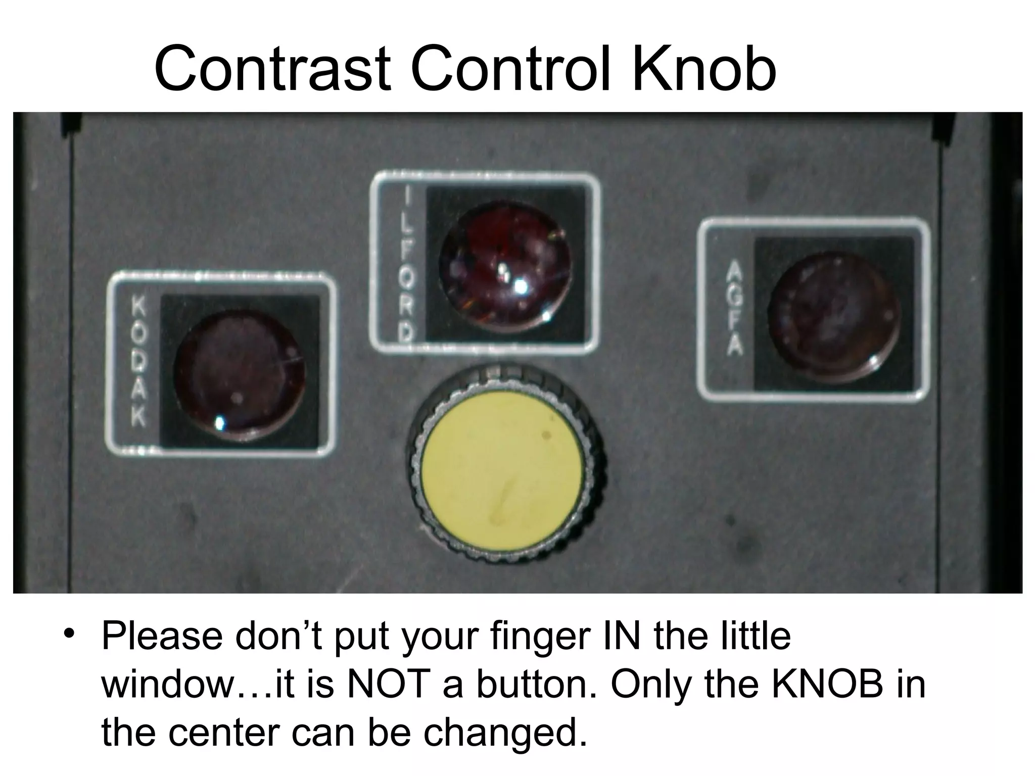 The parts of…

Contrast Control
Knob

 