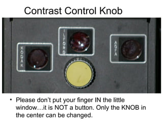 The parts of…

Contrast Control
Knob

 