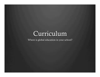 Curriculum
Where is global education in your school?
 