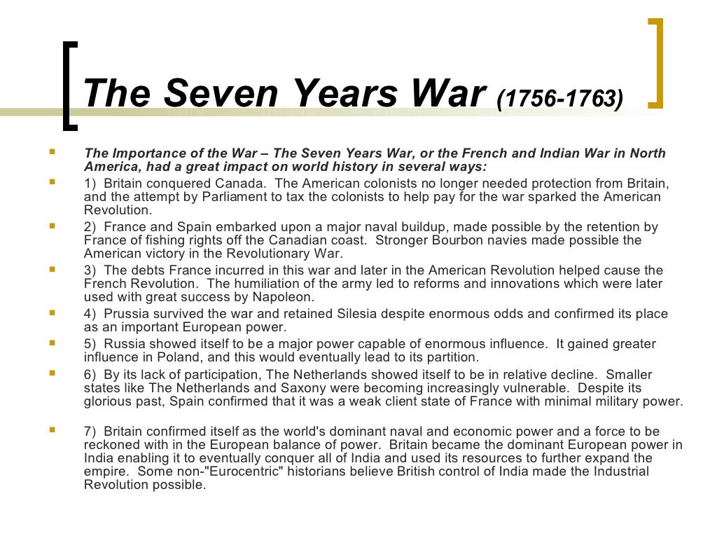 The Seven Years War (17561763)