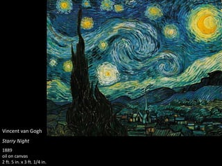 Vincent van Gogh
Starry Night
1889
oil on canvas
2 ft. 5 in. x 3 ft. 1/4 in.
 
