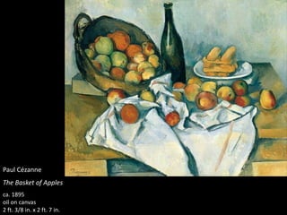 Paul Cézanne
The Basket of Apples
ca. 1895
oil on canvas
2 ft. 3/8 in. x 2 ft. 7 in.
 