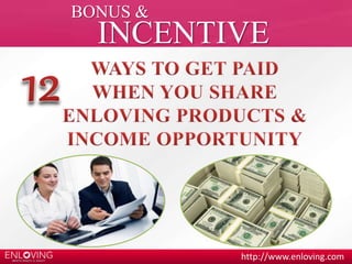 BONUS & 
INCENTIVE 
http://www.enloving.com 
 