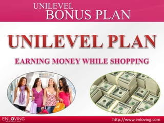 UNILEVEL 
BONUS PLAN 
http://www.enloving.com 
 