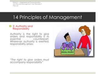 EnM 211 - Organizational Communication and Records Management: Prof. Ronaldo F. Pascual<br />