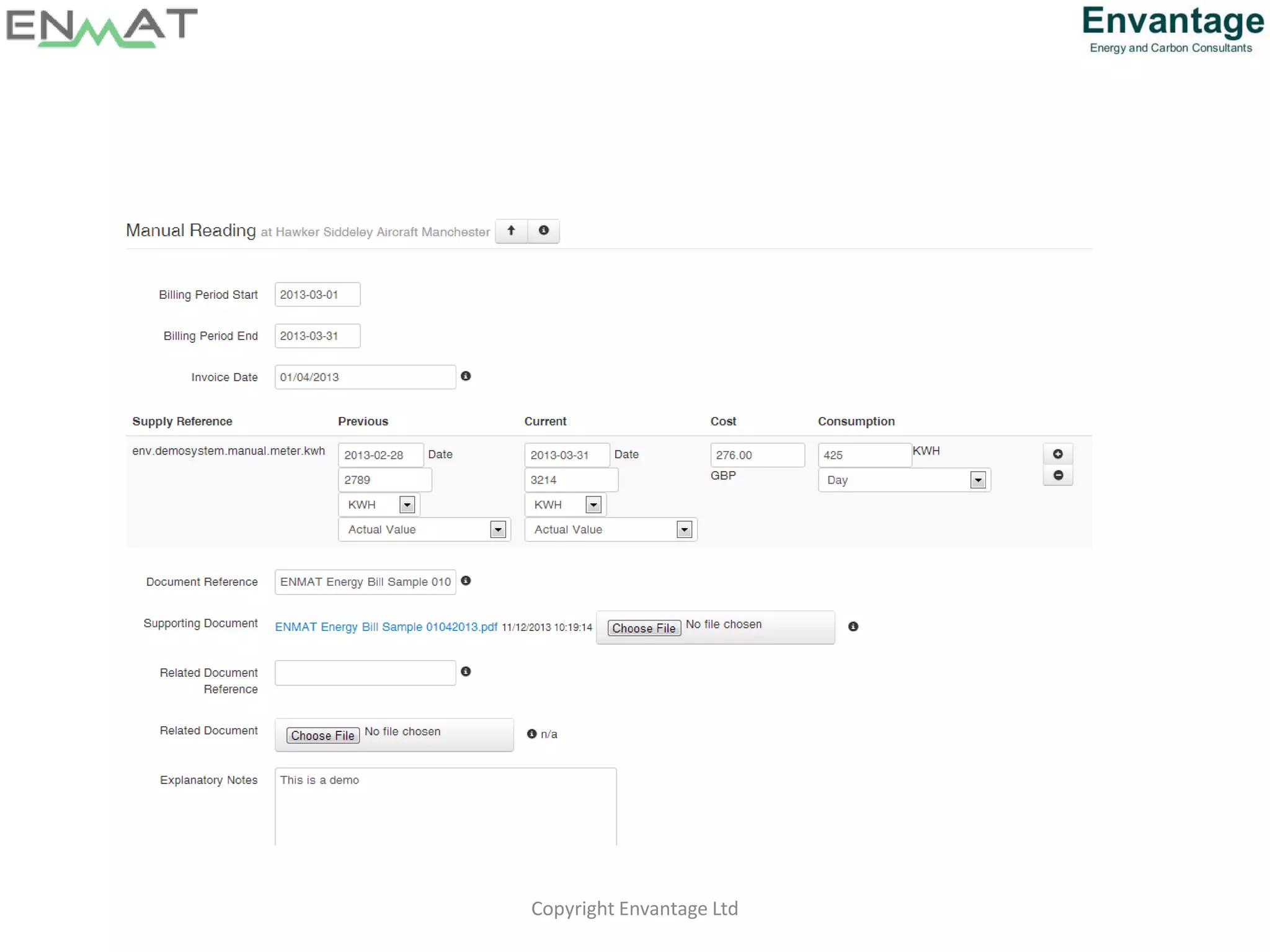 Copyright Envantage Ltd
 