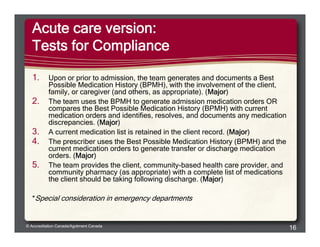 Medication Reconciliation Recent changes introduced by Accreditation ...