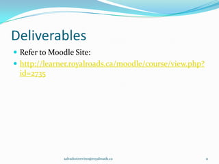What is going on?

 Social structures (politics, religion, corporate, financial,
  and education) under scrutiny for questionable
  practices and double standards…
 http://www.youtube.com/watch?v=Z8tlUGOf0VM


 A information-based global society…
 http://www.youtube.com/watch?v=a-nMU7MaN1c



 Increasing pressure to revise economic systems
 http://www.youtube.com/watch?v=6P03nNeYiJo

                       salvador.trevino@RoyalRoads.ca            11
 