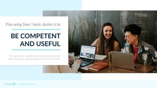 Five wing Sixes’ basic desire is to
Five wing Sixes’ usually show this by picking up new
skills and pieces of knowledge that can be of beneﬁt.
BE COMPETENT
AND USEFUL
Enneagram Type 5w6
 