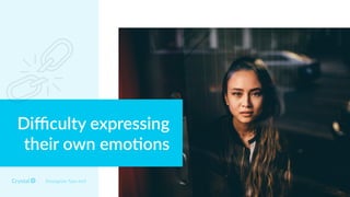 Enneagram Type 6w5
Diﬃculty expressing
their own emo?ons
 