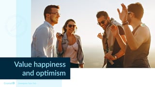 Value happiness
and op1mism
Enneagram Type 7w6
 