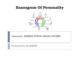 Enneagram Of Personality




Instructor: SEMİHA FÜSUN AKDAĞ AYCİBİN



Presented by Ali BARAN
 