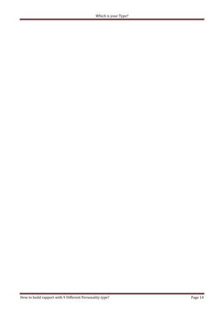 Which is your Type?




How to build rapport with 9 Different Personality type?             Page 14
 