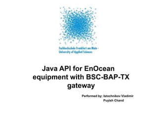 Java API forEnOceanequipmentwith BSC-BAP-TX gateway Performedby: Istochnikov Vladimir Puyish Chand 